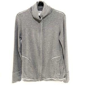 ALO Yoga Grey Mock NeckSoft Jersey Full Zip Jacket L